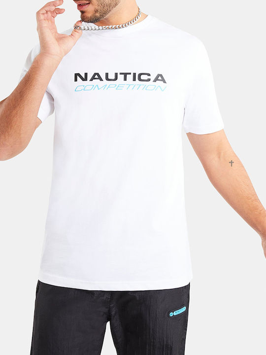 Nautica T-shirt Bărbătesc cu Mânecă Scurtă Alb