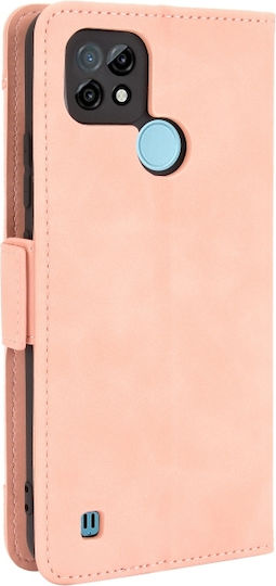 Skin Feel Calf Pattern Wallet Δερμάτινο / Δερματίνης / Σιλικόνης Ροζ (Realme C21)