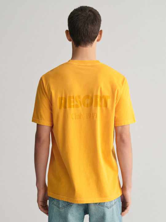 Gant Herren T-Shirt Kurzarm Gelb