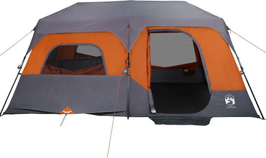 vidaXL Camping Tent Cabin Orange for 9 People 441x288x217cm