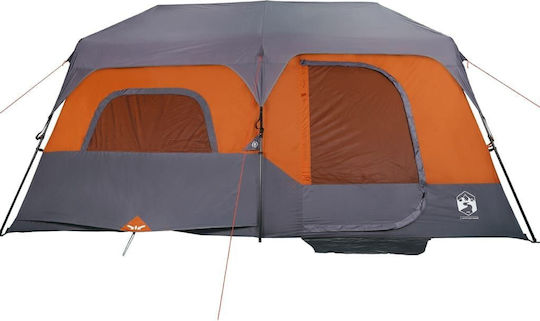vidaXL Camping Tent Cabin Orange for 9 People 441x288x217cm