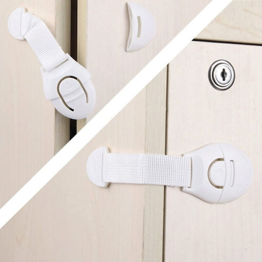 Sipo Cabinet & Drawer Lock with Sticker made of Plastic in White Color 10pcs