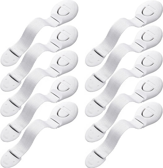 Sipo Cabinet & Drawer Lock with Sticker made of Plastic in White Color 10pcs
