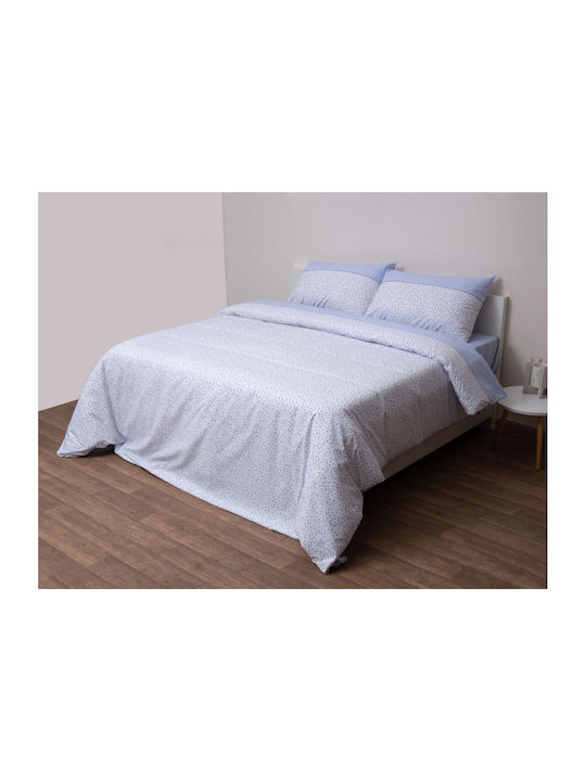 Viopros Nina Set Coverlet Single Cotton Sky Blue 160x240cm 2pcs