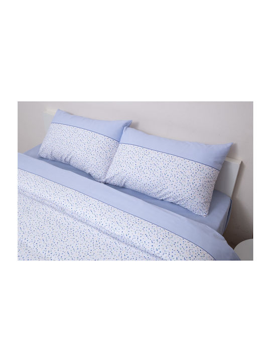 Viopros Nina Set Coverlet Single Cotton Sky Blue 160x240cm 2pcs
