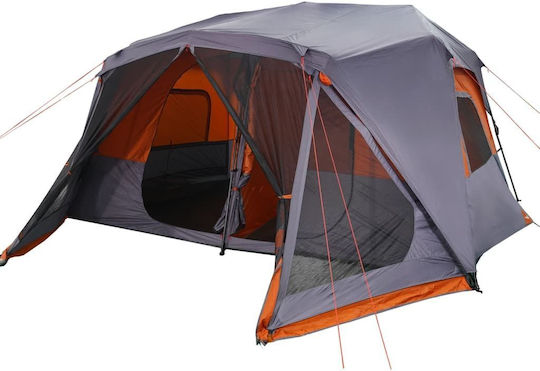 vidaXL Camping Tent Cabin Orange for 10 People 443x437x229cm