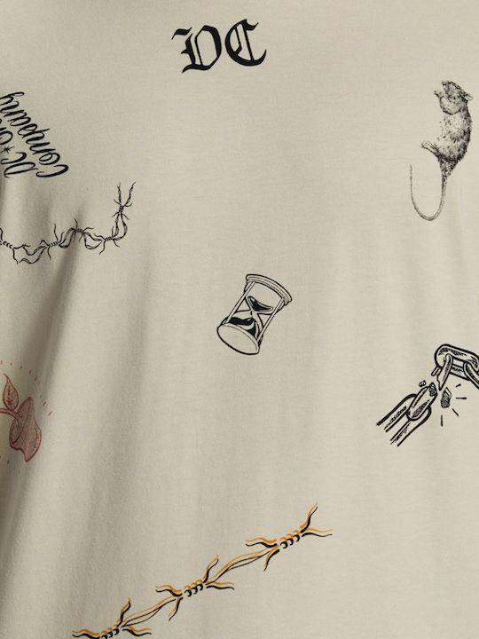 Scribble T-shirt Beige