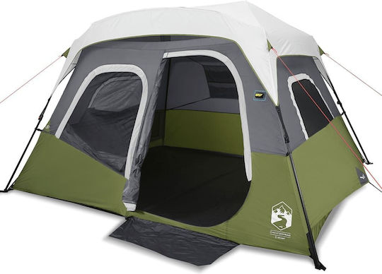 vidaXL Camping Tent Cabin Green for 6 People 344x282x212cm