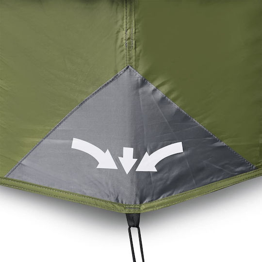 vidaXL Camping Tent Cabin Green for 6 People 344x282x212cm