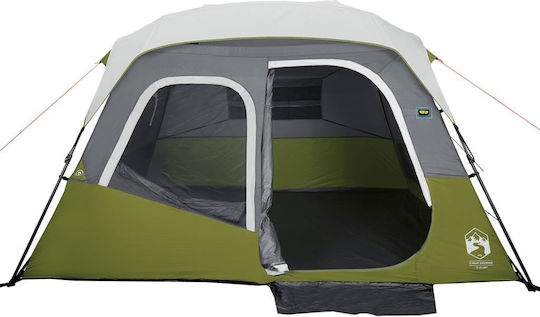 vidaXL Camping Tent Cabin Green for 6 People 344x282x212cm