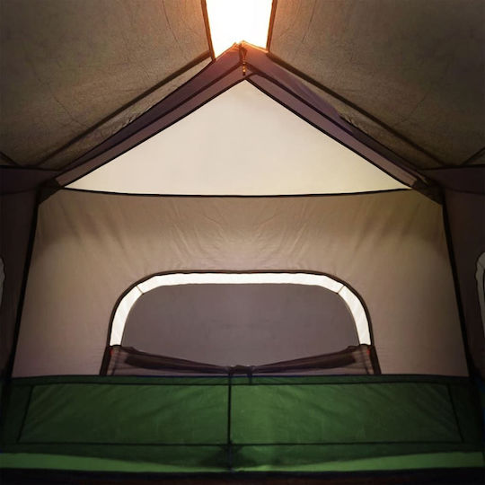 vidaXL Camping Tent Cabin Green for 6 People 344x282x212cm
