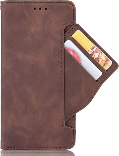 Skin Feel Calf Pattern Wallet Piele / Piele artificială / Silicon Maro (Realme C21)