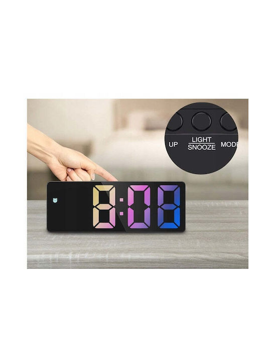 Ceas De Masă Digital Led Cu Ceas Deșteptător Negru