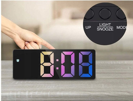 Ceas De Masă Digital Led Cu Ceas Deșteptător Negru