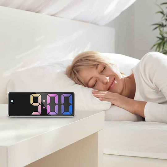 Ceas De Masă Digital Led Cu Ceas Deșteptător Negru