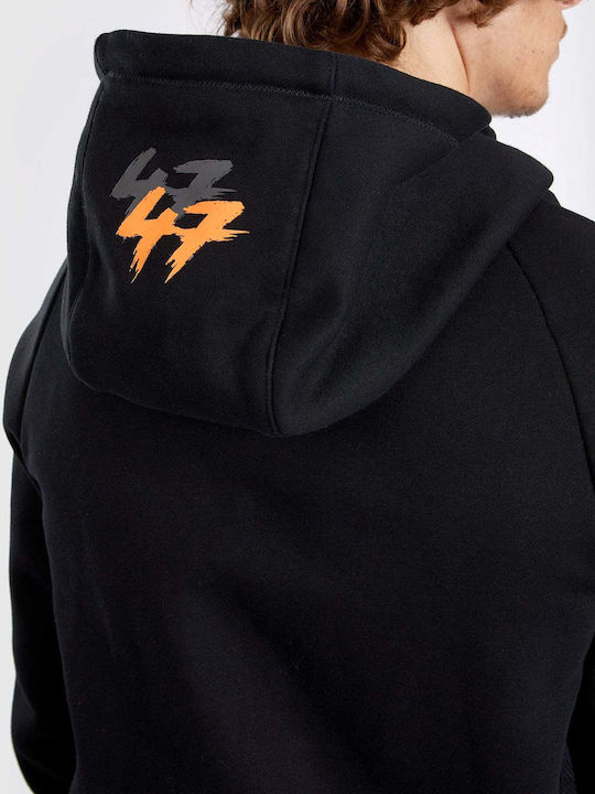 Sweatshirt with Hood Black/orange