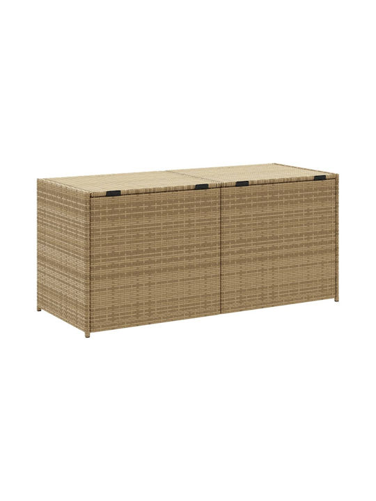 vidaXL Außenlagerbox Rattan 283Es Beige L120xB50xH56cm
