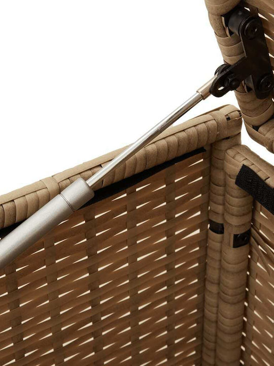 vidaXL Μπαούλο Αποθήκευσης Εξωτερικού Χώρου Rattan 190lt Μπεζ Μ100xΠ50xΥ50εκ.