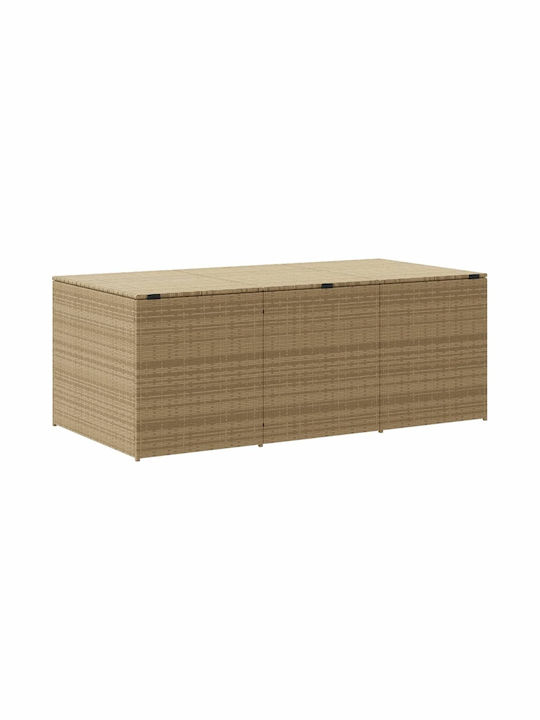 vidaXL Μπαούλο Αποθήκευσης Εξωτερικού Χώρου Rattan 984lt Μπεζ Μ180xΠ90xΥ70εκ.