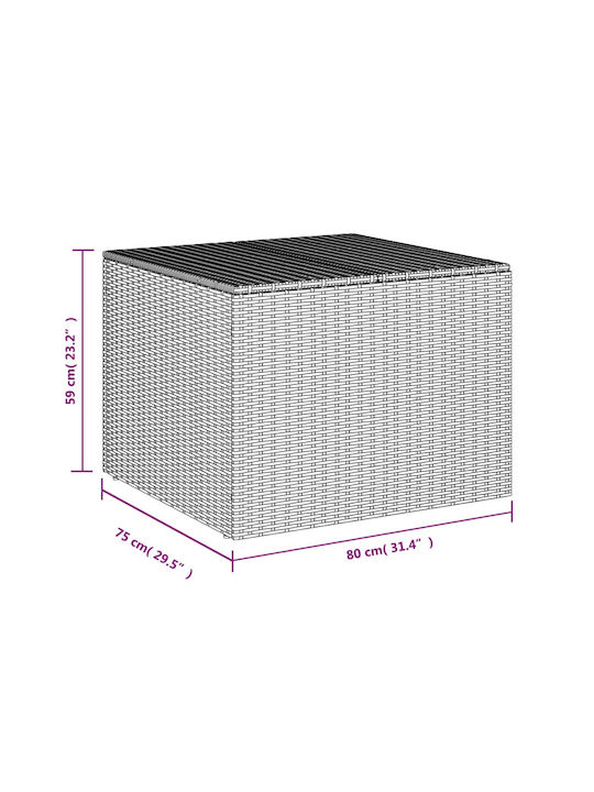 vidaXL Outdoor Storage Box 291lt Brown L80xW75xH59cm
