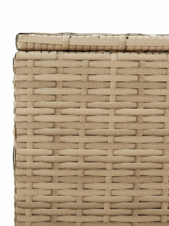 vidaXL Μπαούλο Αποθήκευσης Εξωτερικού Χώρου Rattan 984lt Μπεζ Μ180xΠ90xΥ70εκ.