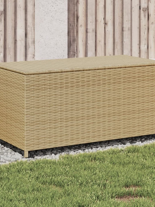 vidaXL Μπαούλο Αποθήκευσης Εξωτερικού Χώρου Rattan 190lt Μπεζ Μ100xΠ50xΥ50εκ.