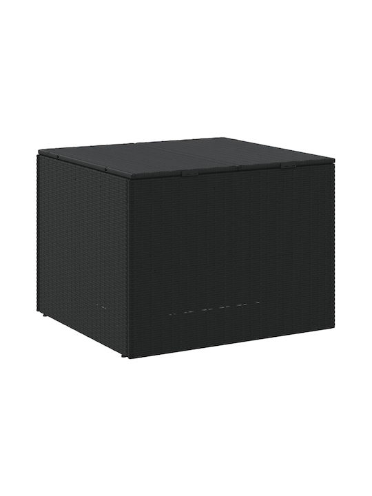 vidaXL Μπαούλο Αποθήκευσης Εξωτερικού Χώρου Rattan 291lt Μαύρο Μ80xΠ75xΥ59εκ.