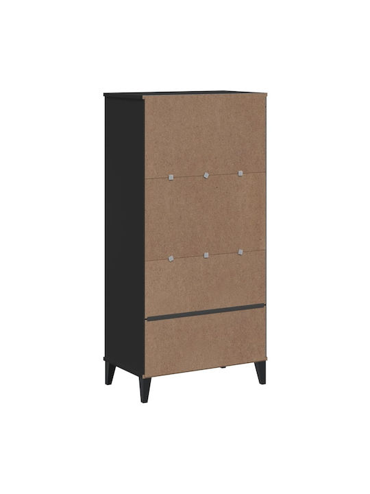 Black Bookcase 60x35x123 cm