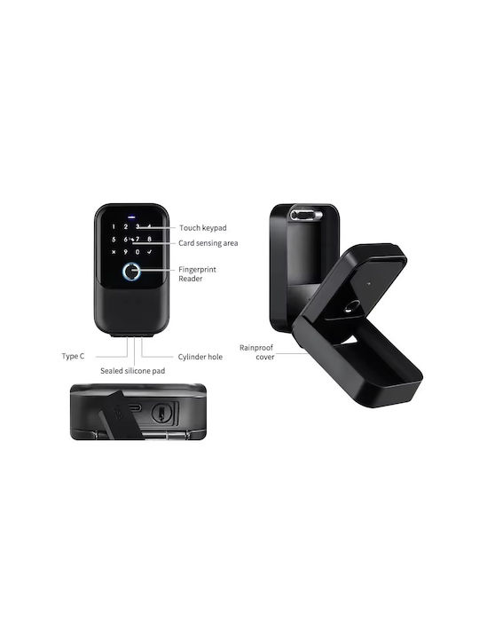 Smart Wall-Mounted Metallic Combination Key Holder With Keyboard 7.2x5.2x12.2cm