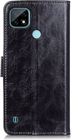 Retro Wallet Δερμάτινο Μαύρο (Realme C21)