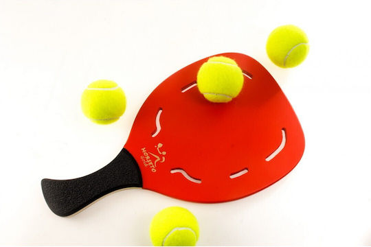 My Morseto Gold Beach Racket Red 400gr with Slanted Handle Black