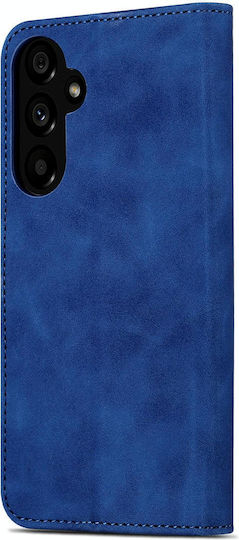 5g Azns Skin Feel Calf Texture Buchen Sie Leder / Synthetisches Leder / Silikon Blau (Galaxy A55)
