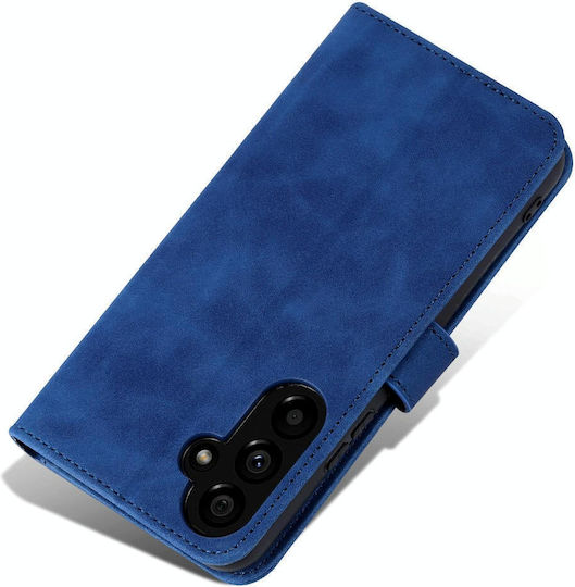 5g Azns Skin Feel Calf Texture Buchen Sie Leder / Synthetisches Leder / Silikon Blau (Galaxy A55)