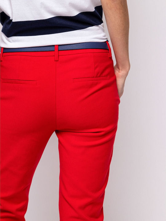 Women's Fabric Trousers Red