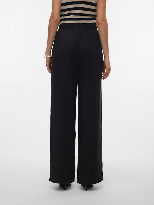 Vero Moda Damen Stoff Palazzohose Loose Fit Black Vero Moda Damen Stoff Palazzohose Loose Fit Black