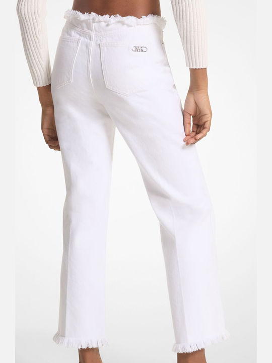 Michael Kors Women's Jean Trousers Flared Optic White