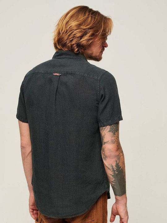 D2 Stud Casual Linen Shirt Gray