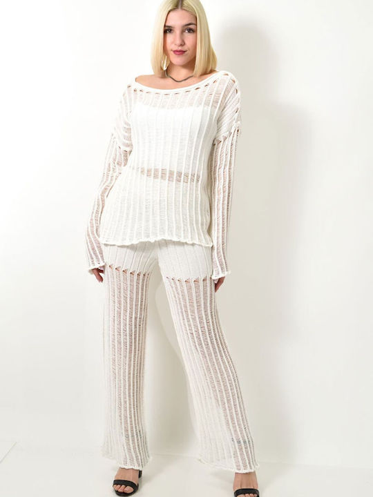 Damen White Set mit Hose