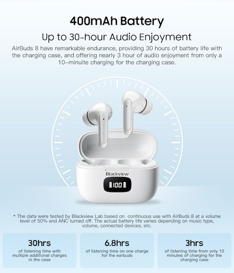 BlackView Airbuds 8 Bluetooth Handsfree Earphones with Charging Case White
