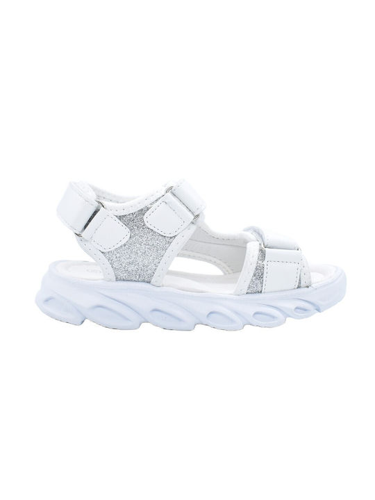 Happy Bee Kids' Sandals with Velcro & Lights White