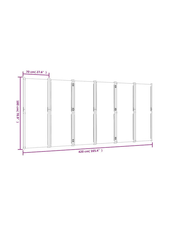 vidaXL Decorativ Paravan Lemn 420x180cm