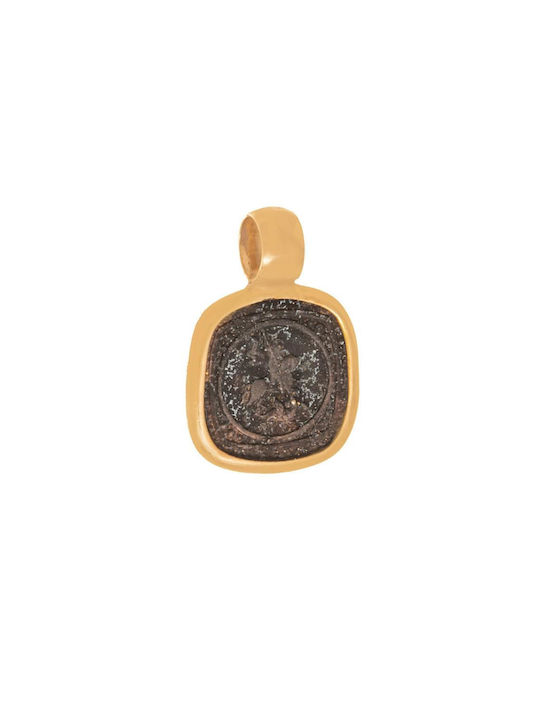 Senzio Belibasakis Halskette Konstantin Amulett aus Gold 9 K