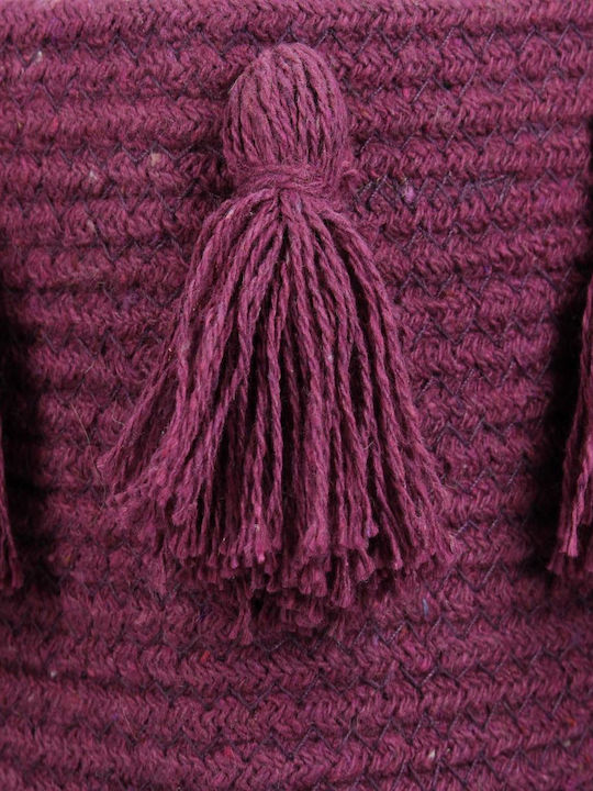 ArteLibre Set of Decorative Baskets Straw with Handles Purple 25x25x25cm 3pcs