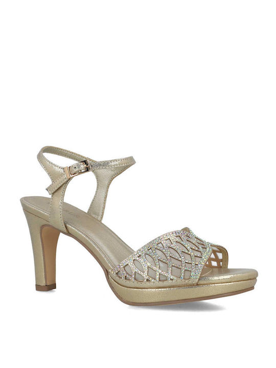 Menbur Damen Sandalen in Gold Farbe