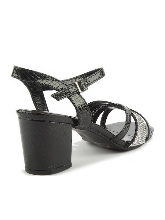 Sandalen mit Strass Schwarz