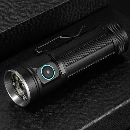 Rechargeable Flashlight LED IPX8 with Maximum Brightness 5000lm Black