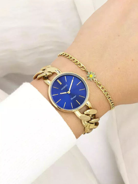 Oozoo Vintage Women's Watch with Gold Metal Bracelet