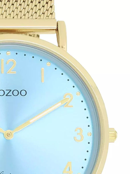 Oozoo Vintage Γυναικείο Ρολόι 40mm Μπαταρίας με Χρυσό Μεταλλικό Μπρασελέ