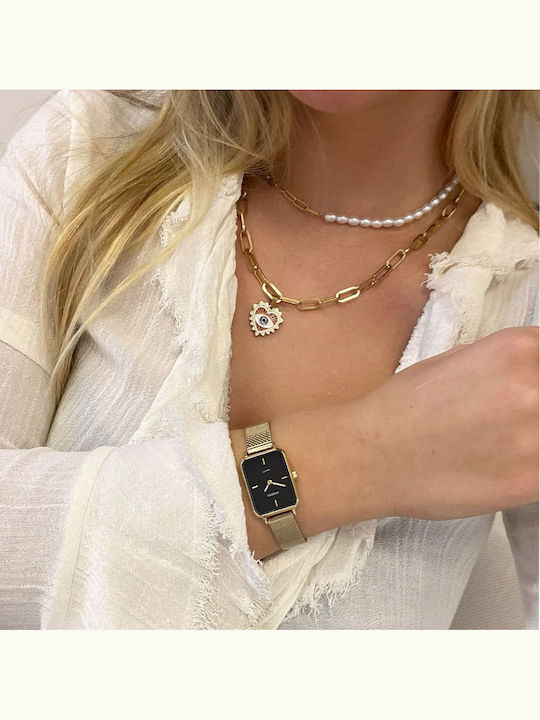 Oozoo Vintage Women's Watch with Gold Metal Bracelet