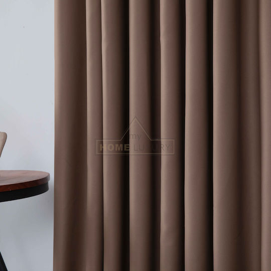 My Home Luxury Dellia Curtains With Brown Grommets 140x265cm